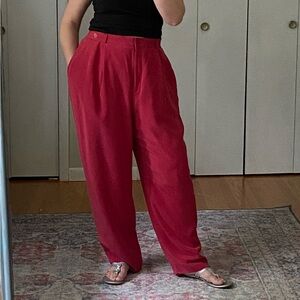 Pinkish Red Silk Pants
